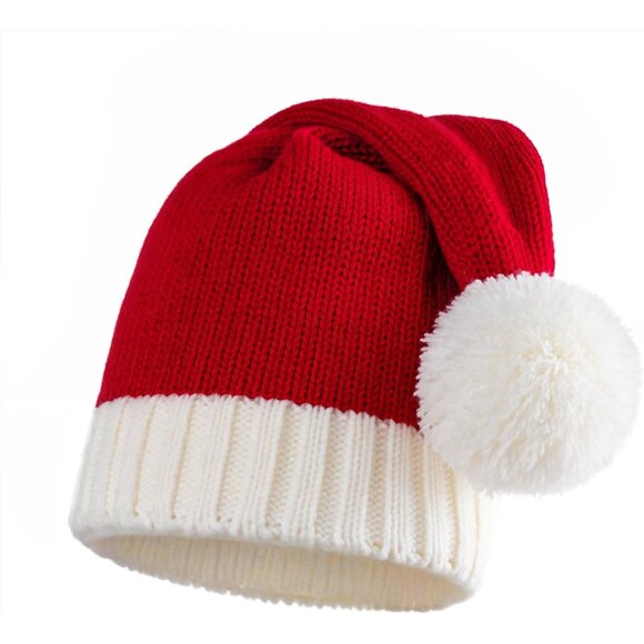 Santa Hat Christmas Hat Xmas Adult Women Men Washable Fade-restant Knitted Soft - Picture 8 of 9